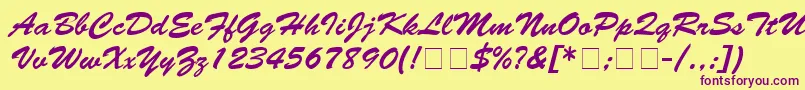 Banff Font – Purple Fonts on Yellow Background