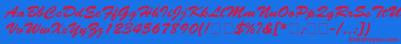 Banff Font – Red Fonts on Blue Background