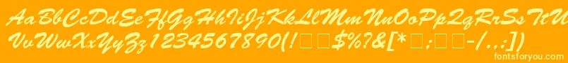 Banff Font – Yellow Fonts on Orange Background