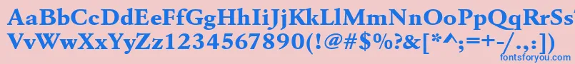 Urwgaramondtextbolextwid Font – Blue Fonts on Pink Background