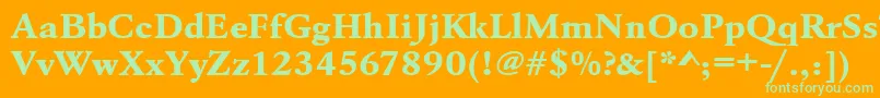 Urwgaramondtextbolextwid Font – Green Fonts on Orange Background