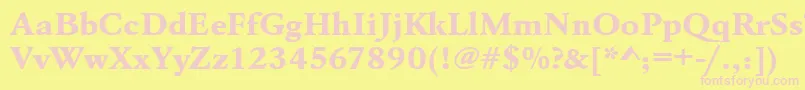 Urwgaramondtextbolextwid Font – Pink Fonts on Yellow Background