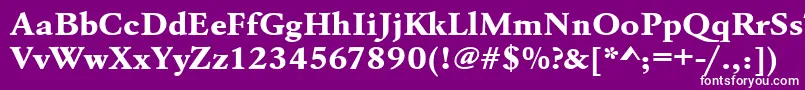 Czcionka Urwgaramondtextbolextwid – białe czcionki na fioletowym tle