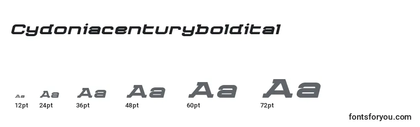 Cydoniacenturyboldital Font Sizes