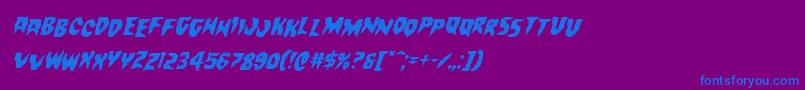 Countsuckulastagital-fontti – siniset fontit violetilla taustalla