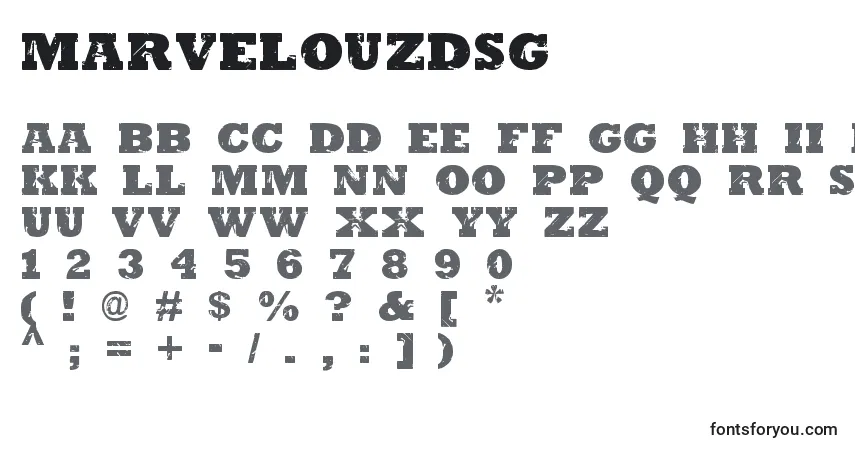 Schriftart MarvelouzDsg – Alphabet, Zahlen, spezielle Symbole