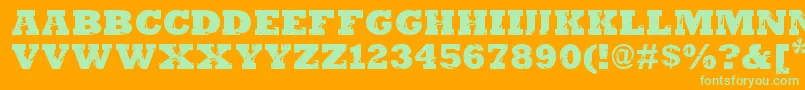 MarvelouzDsg Font – Green Fonts on Orange Background