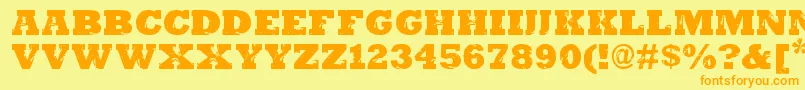 MarvelouzDsg Font – Orange Fonts on Yellow Background