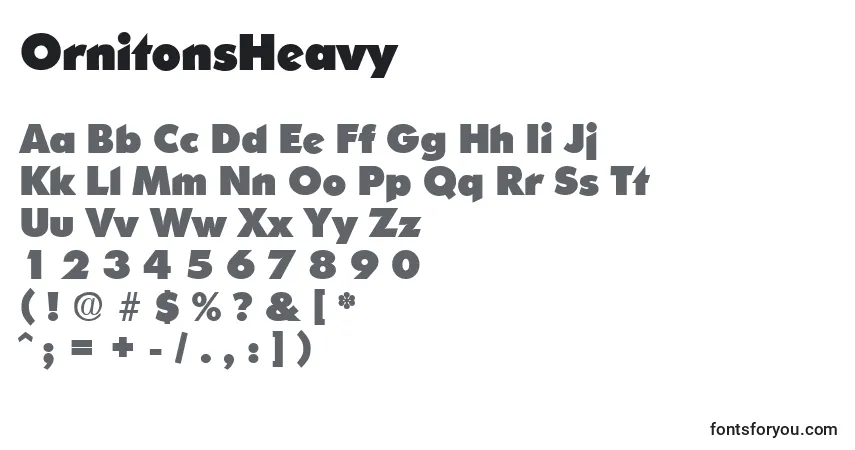 Шрифт OrnitonsHeavy – алфавит, цифры, специальные символы