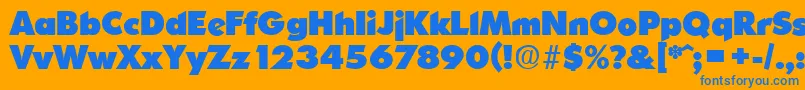 フォントOrnitonsHeavy – オレンジの背景に青い文字