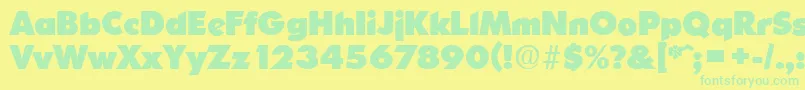 OrnitonsHeavy Font – Green Fonts on Yellow Background