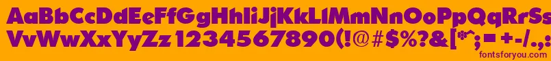 OrnitonsHeavy-Schriftart – Violette Schriften auf orangefarbenem Hintergrund
