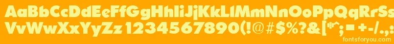 OrnitonsHeavy Font – Yellow Fonts on Orange Background