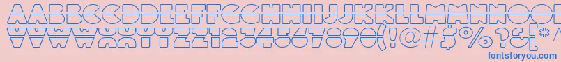 フォントLinotypeblackwhiteoutlinelaser – ピンクの背景に青い文字