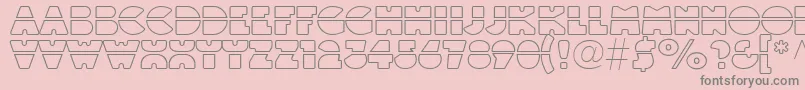 Czcionka Linotypeblackwhiteoutlinelaser – szare czcionki na różowym tle
