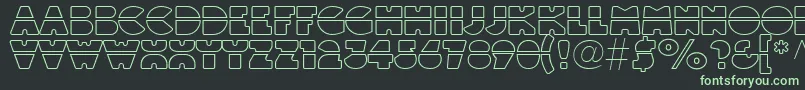 Linotypeblackwhiteoutlinelaser Font – Green Fonts on Black Background