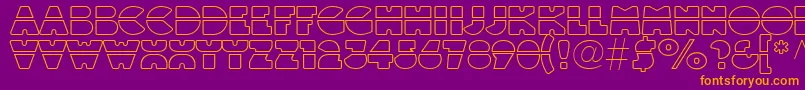 Linotypeblackwhiteoutlinelaser Font – Orange Fonts on Purple Background