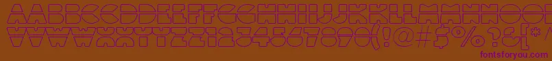 Шрифт Linotypeblackwhiteoutlinelaser – фиолетовые шрифты на коричневом фоне