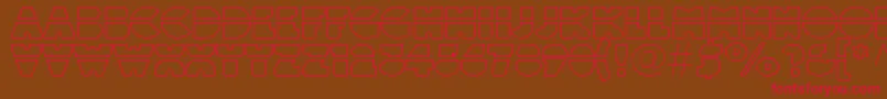 Linotypeblackwhiteoutlinelaser-fontti – punaiset fontit ruskealla taustalla