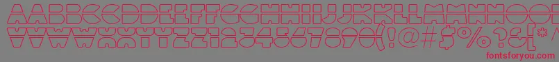 Linotypeblackwhiteoutlinelaser-Schriftart – Rote Schriften auf grauem Hintergrund