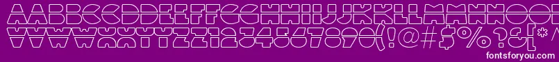 Linotypeblackwhiteoutlinelaser Font – White Fonts on Purple Background