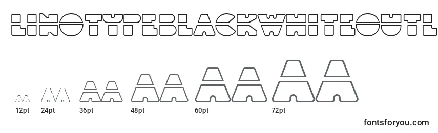 Размеры шрифта Linotypeblackwhiteoutlinelaser