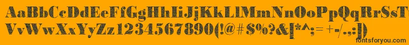 Czcionka Bodonibrokenglass2Regular – czarne czcionki na pomarańczowym tle