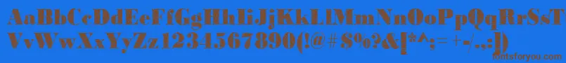 Lisätietoja Bodonibrokenglass2Regular-fontista Bodonibrokenglass2Regular-fontti – ruskeat fontit sinisellä taustalla