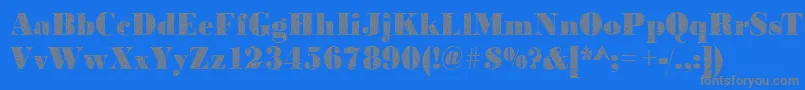 Weitere Informationen zur Bodonibrokenglass2Regular-Schriftart Bodonibrokenglass2Regular-Schriftart – Graue Schriften auf blauem Hintergrund