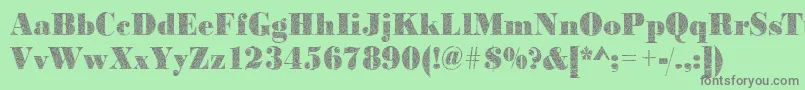Czcionka Bodonibrokenglass2Regular – szare czcionki na zielonym tle