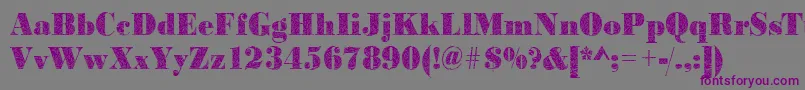 Шрифт Bodonibrokenglass2Regular – фиолетовые шрифты на сером фоне