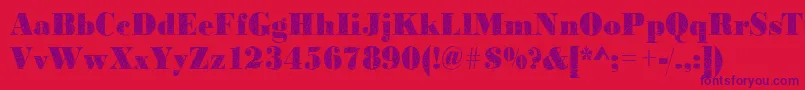 Police Bodonibrokenglass2Regular – polices violettes sur fond rouge