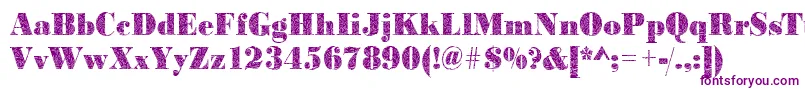 Czcionka Bodonibrokenglass2Regular – fioletowe czcionki na białym tle