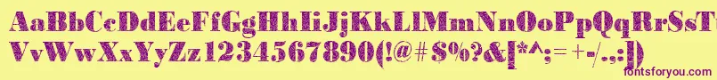 Bodonibrokenglass2Regular Font – Purple Fonts on Yellow Background
