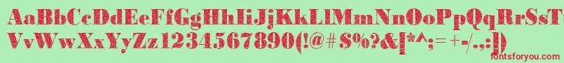 Bodonibrokenglass2Regular Font – Red Fonts on Green Background