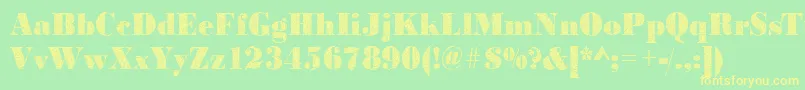 Bodonibrokenglass2Regular-Schriftart – Gelbe Schriften auf grünem Hintergrund
