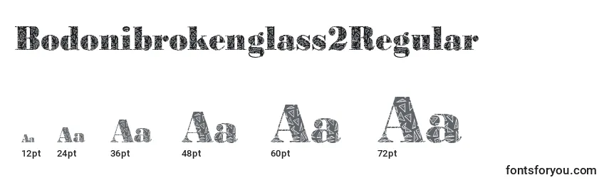 Größen der Schriftart Bodonibrokenglass2Regular