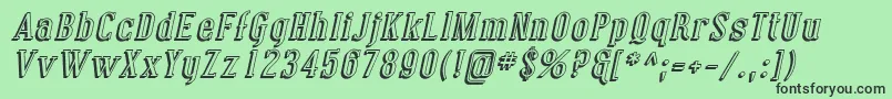CovingtonShadowItalic-Schriftart – Schwarze Schriften auf grünem Hintergrund