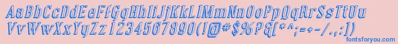 CovingtonShadowItalic Font – Blue Fonts on Pink Background