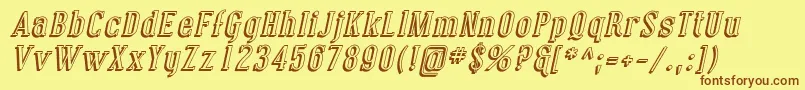 CovingtonShadowItalic Font – Brown Fonts on Yellow Background