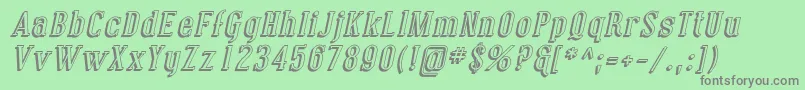 CovingtonShadowItalic-Schriftart – Graue Schriften auf grünem Hintergrund