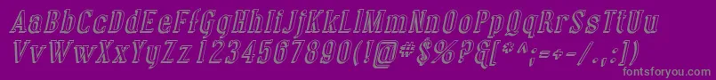 CovingtonShadowItalic-fontti – harmaat kirjasimet violetilla taustalla
