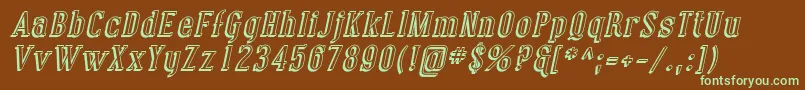 CovingtonShadowItalic Font – Green Fonts on Brown Background