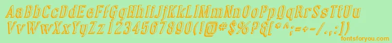 CovingtonShadowItalic Font – Orange Fonts on Green Background