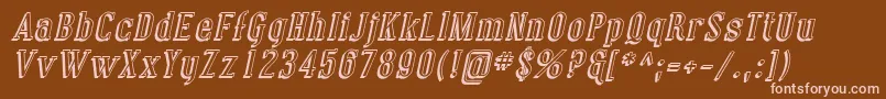 CovingtonShadowItalic-Schriftart – Rosa Schriften auf braunem Hintergrund