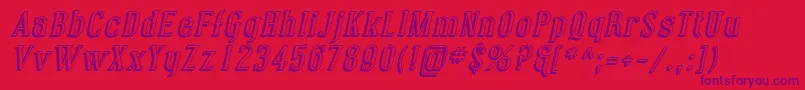 CovingtonShadowItalic-Schriftart – Violette Schriften auf rotem Hintergrund
