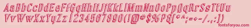 CovingtonShadowItalic-Schriftart – Rote Schriften auf rosa Hintergrund
