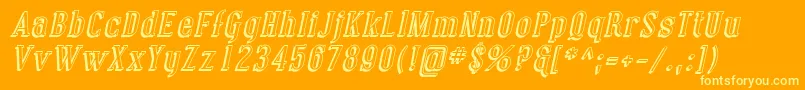CovingtonShadowItalic Font – Yellow Fonts on Orange Background