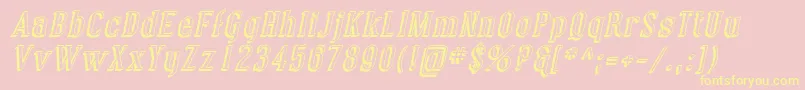CovingtonShadowItalic Font – Yellow Fonts on Pink Background