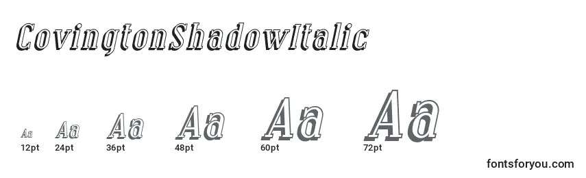 Размеры шрифта CovingtonShadowItalic